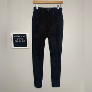Banana Republic Black Faux Suede High Rise Skinny Jeans Size 25 Tall